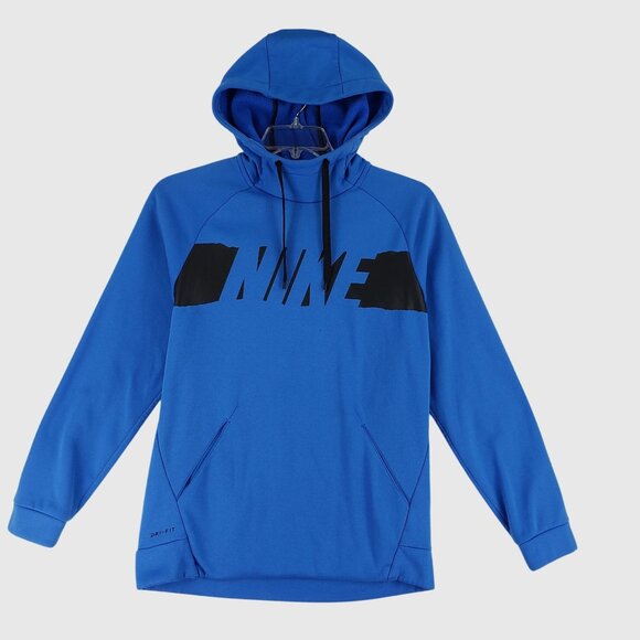 Nike Men's Pullover Blue Hoodie Size S Therma Fit - Picture 1 of 8